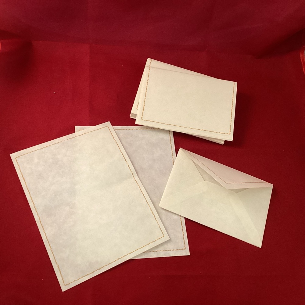 10 vintage 2 paper sheets with matching envelope set